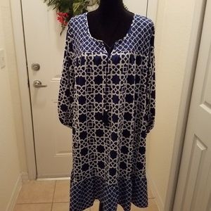 Woman's  new Royal Blue  &White  Dress